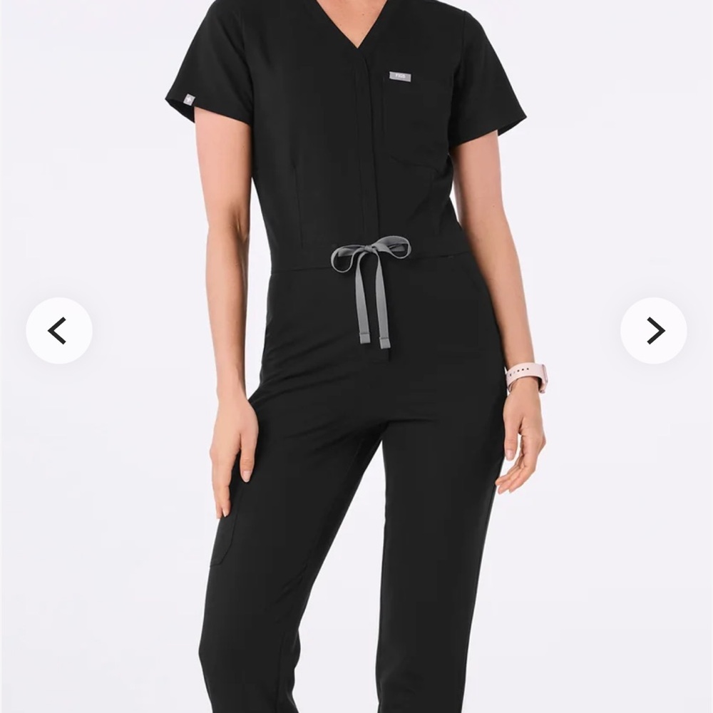 TWO PAIRS of Figs Black Joggers with Adjustable Waist and Matching Scrub Top